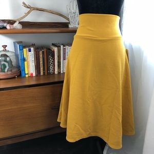 Lularoe Azure Skirt Mustard Yellow Large